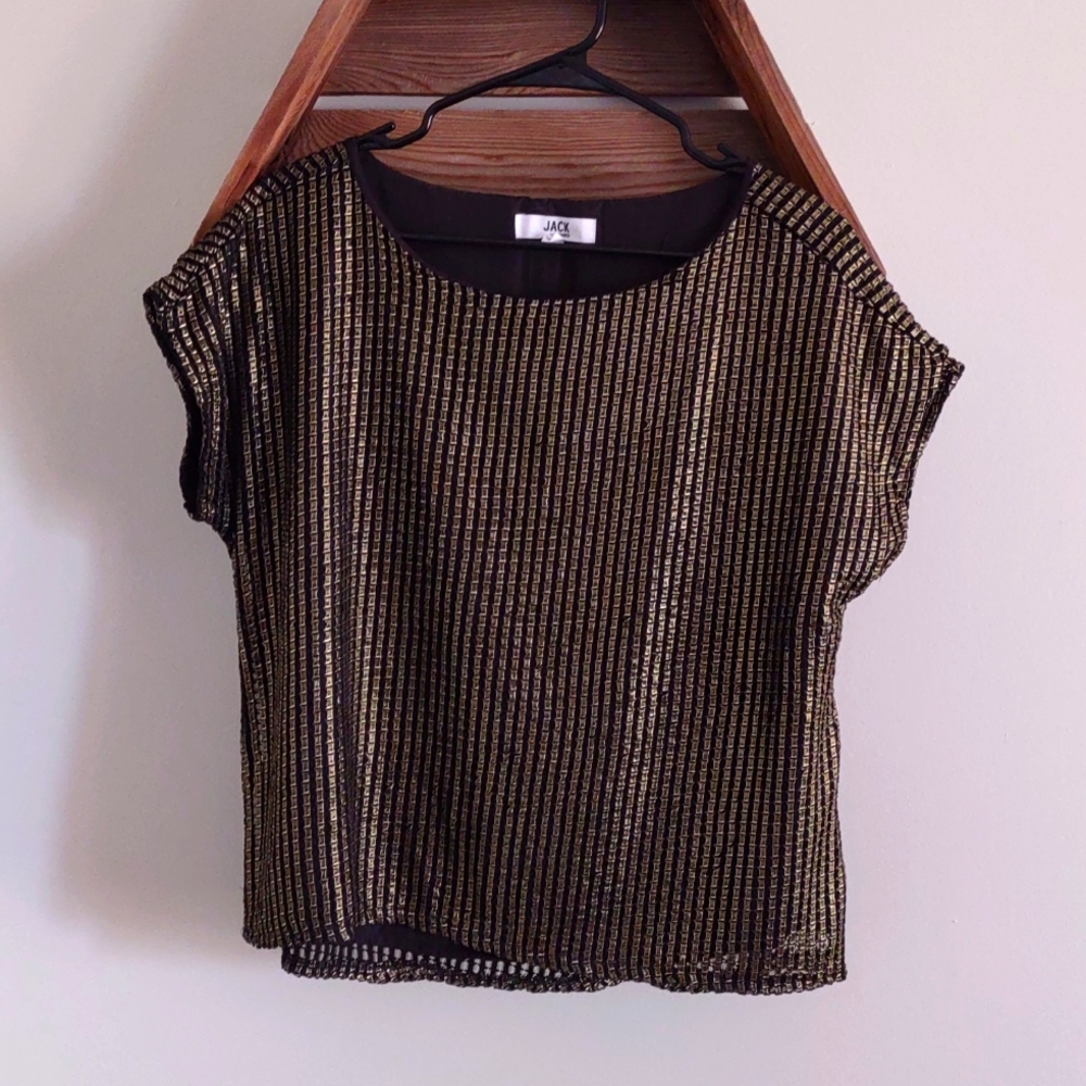 Jack by BB Dakota black and gold top (S)
